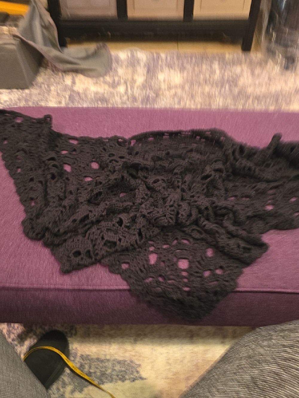 Skull Black Crochet Shawl Scarf - Stylish Women's Accessory
